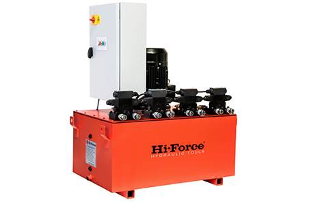 پمپ برقی (الکتریکی) هیدرولیکی با خروجی چندگانه 700 بار دو سرعته مدل HSP-Range ساخت هایفورس انگلستان